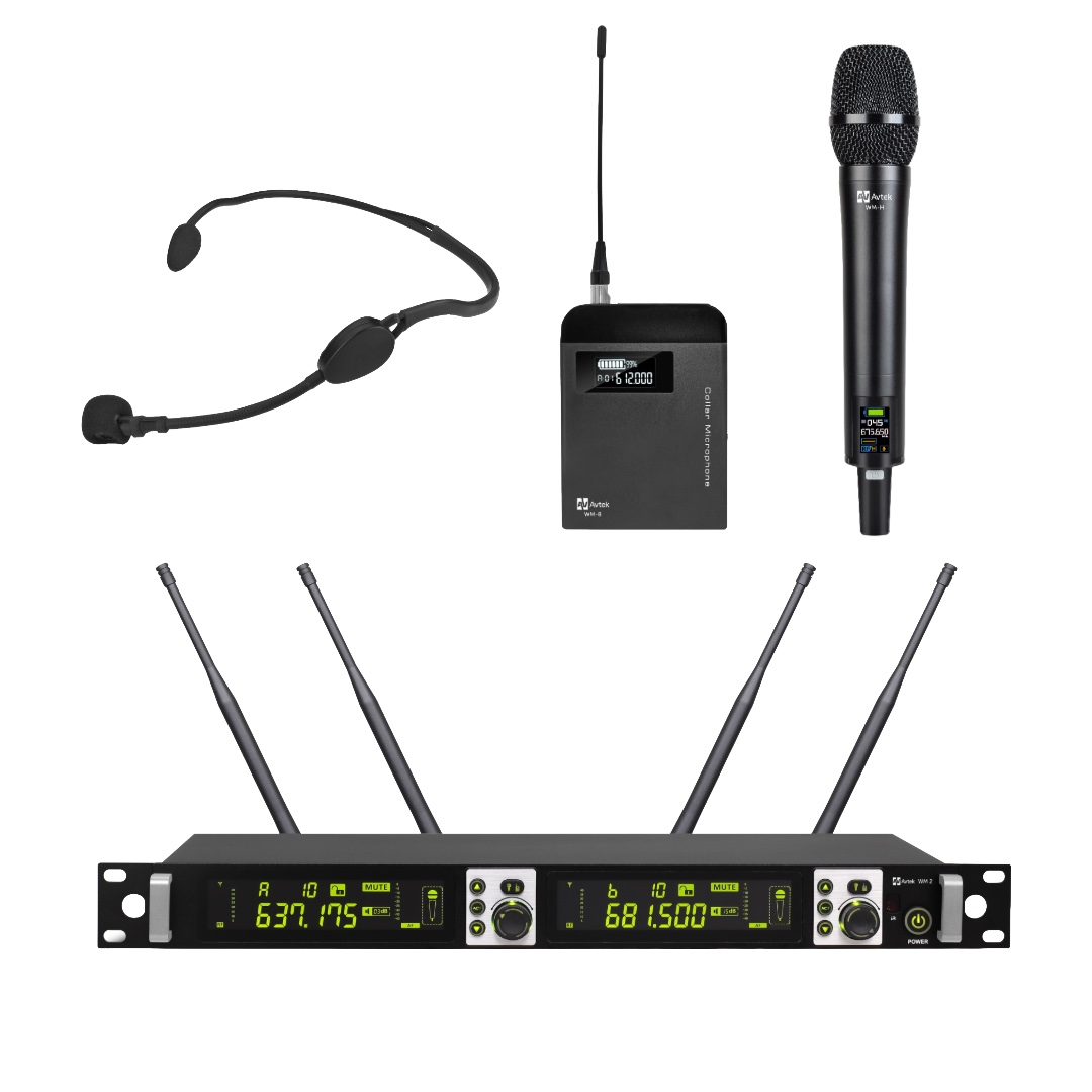 Avtek WM 1H-1B / Handheld + Headset Monacor HSE-70WP