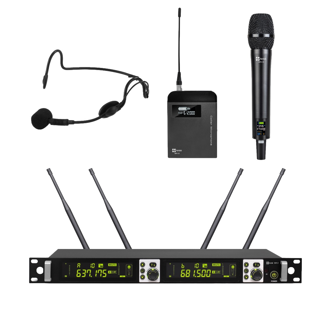 Avtek WM 1H-1B / Handheld + Headset Monacor HSE-90